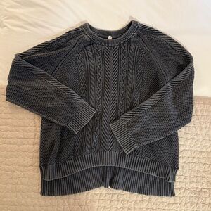 Women's Dark Grey Cable Knit Sweater